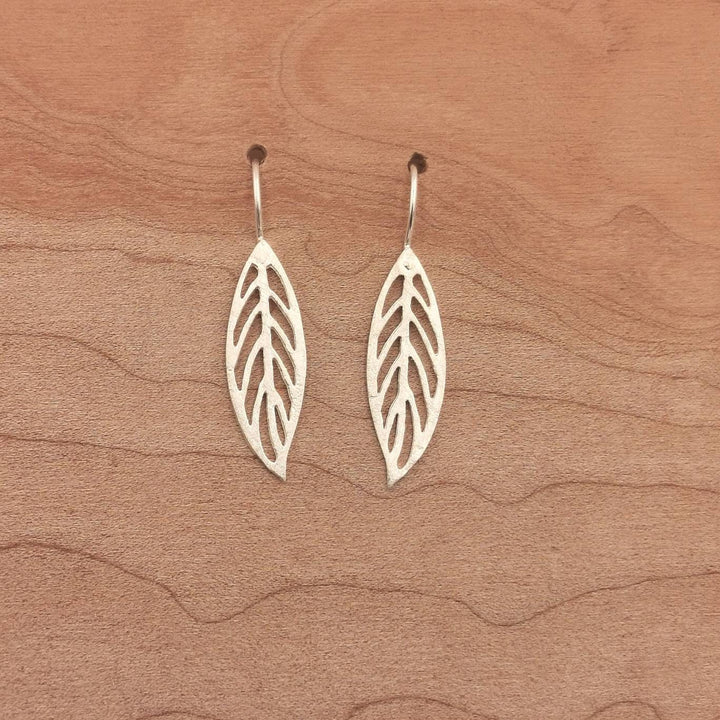 Matte Leaf Earrings — 925 Silver