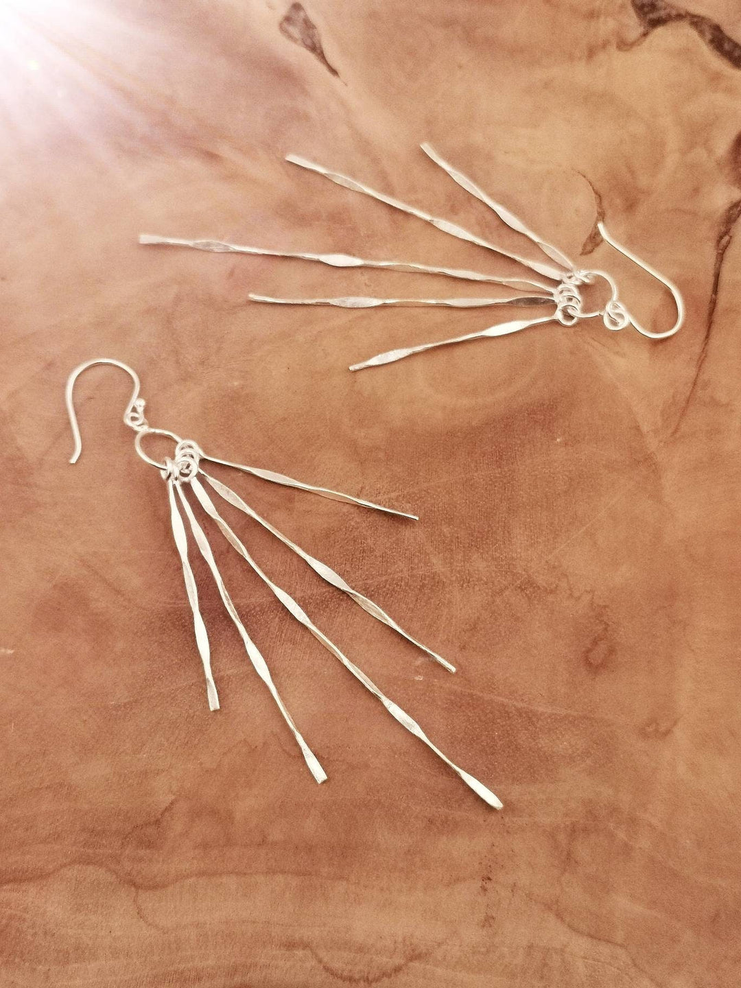 Matte Fringe Dangle Earrings — 925 Silver
