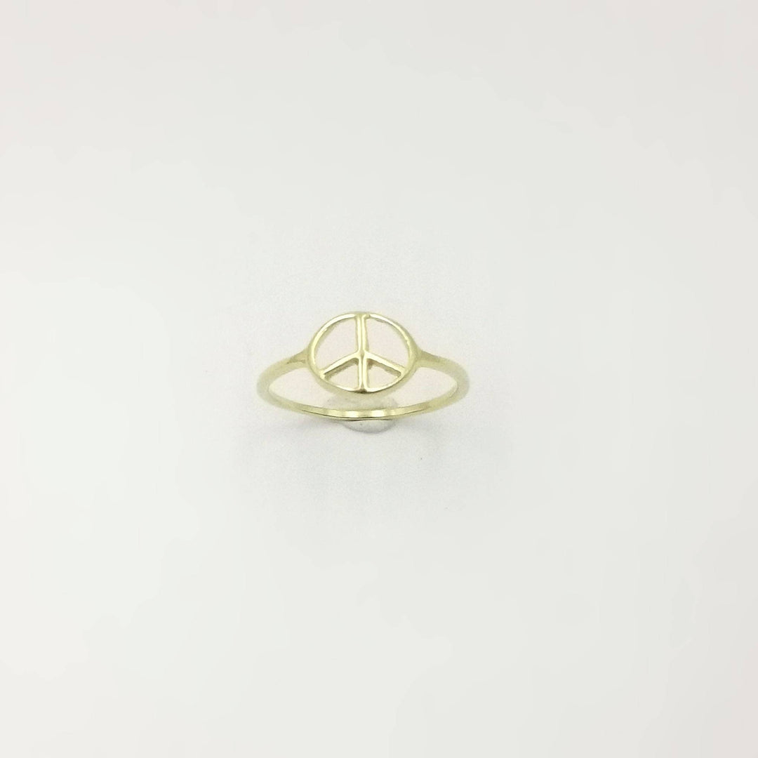 Peace Sign Ring 18k Gold Plated 925 Silver, Unisex Peace Ring
