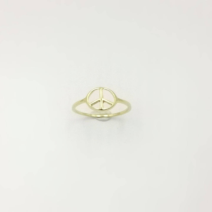 Peace Sign Ring 18k Gold Plated 925 Silver, Unisex Peace Ring