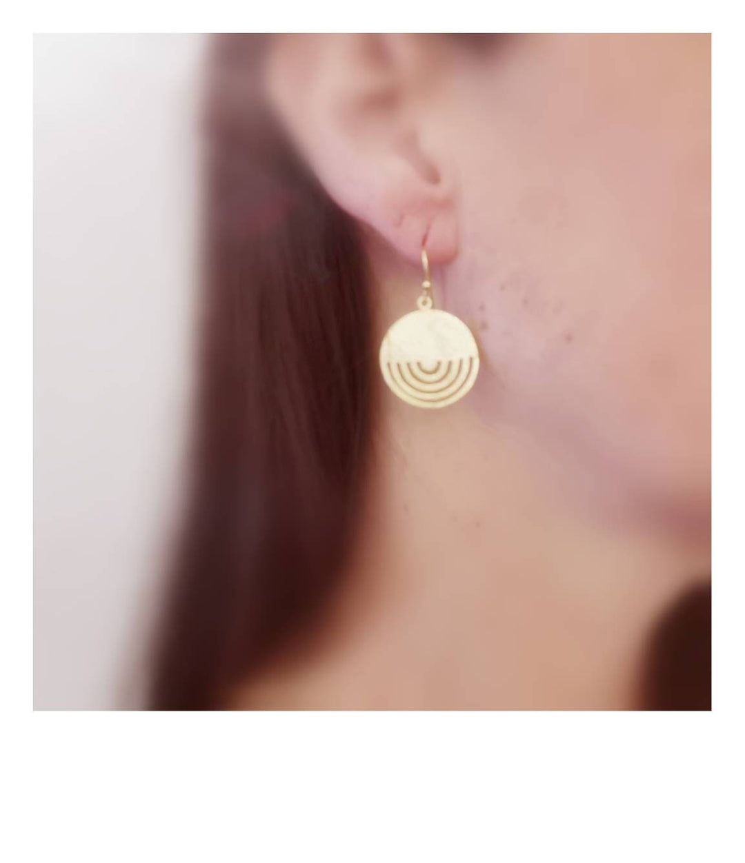 Gold Tribal Mandala Earrings 18k Gold Plated 925 Silver