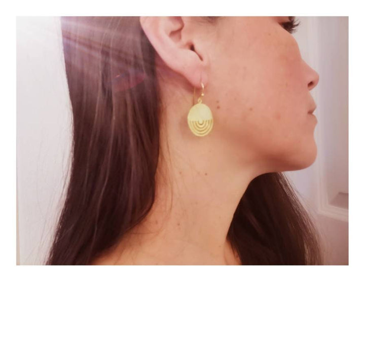 Gold Tribal Mandala Earrings 18k Gold Plated 925 Silver