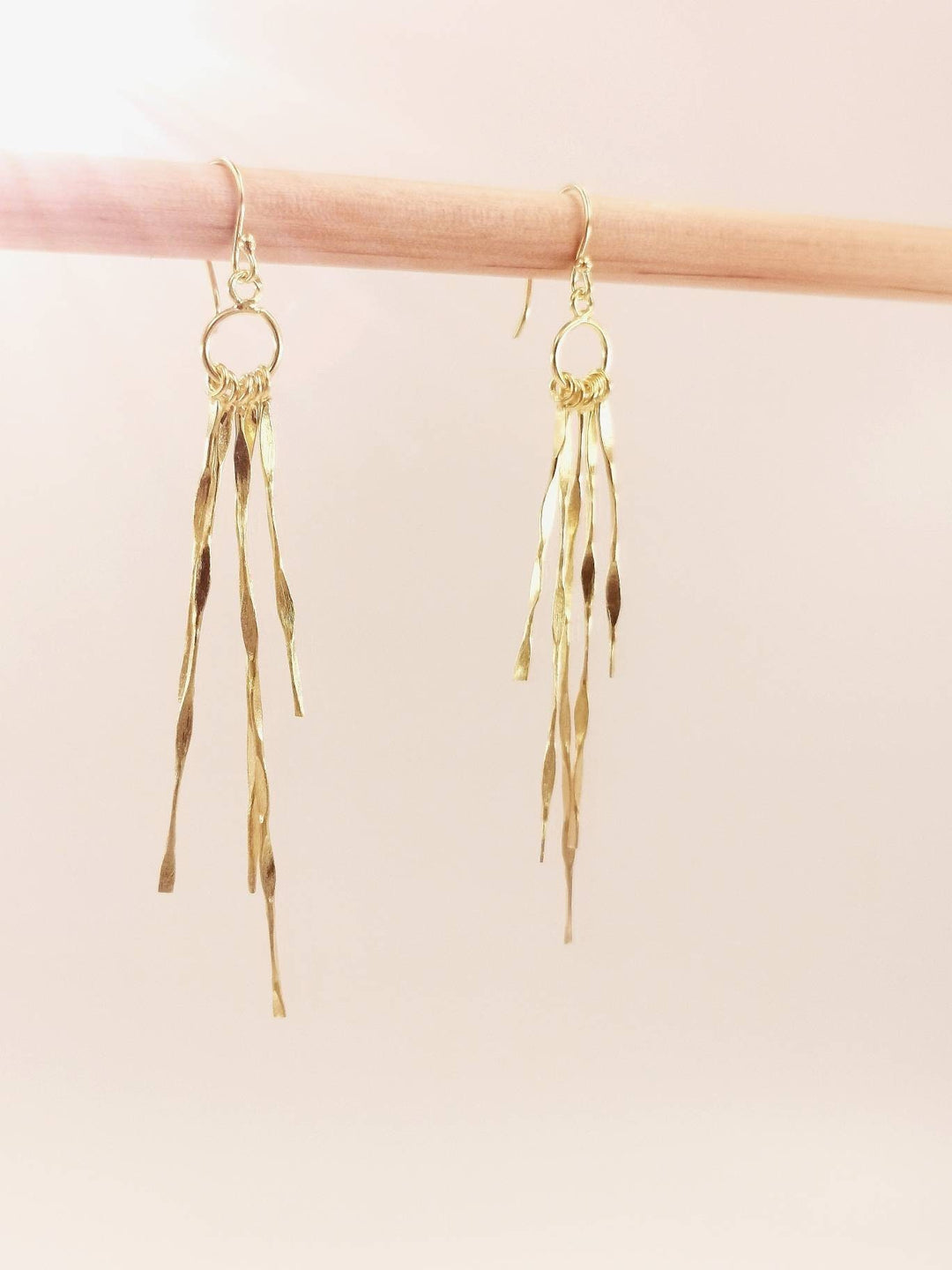 Long Fringe Dangle Earrings — 18k Gold Plated