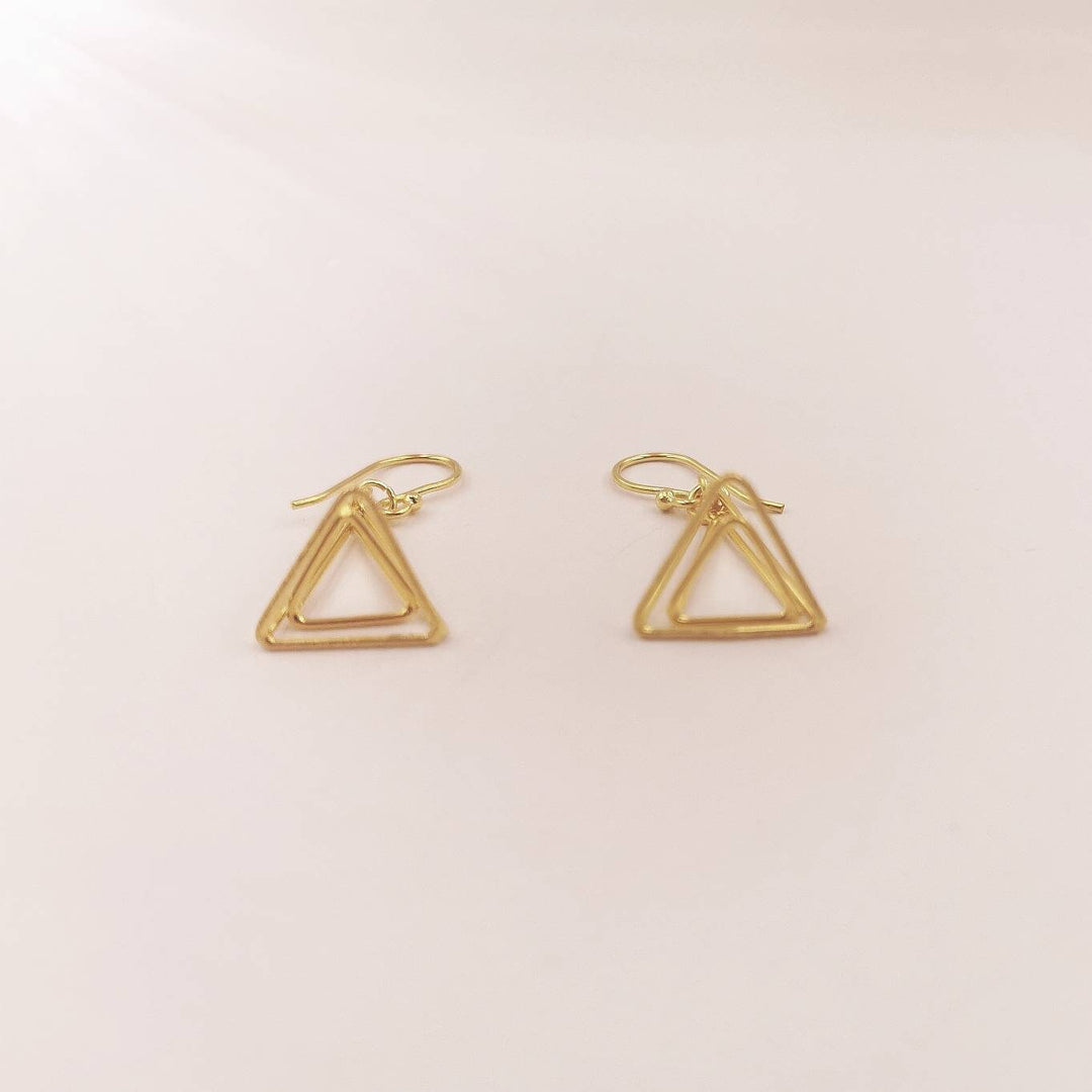 Pyramid Motion Earrings 18k Gold Plated