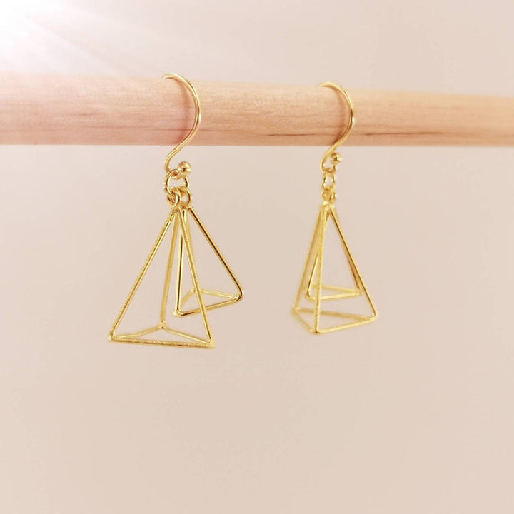 Pyramid Motion Earrings 18k Gold Plated