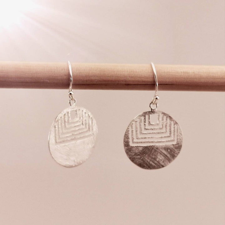 Tribal Mandala Earrings — Matte 925 Silver