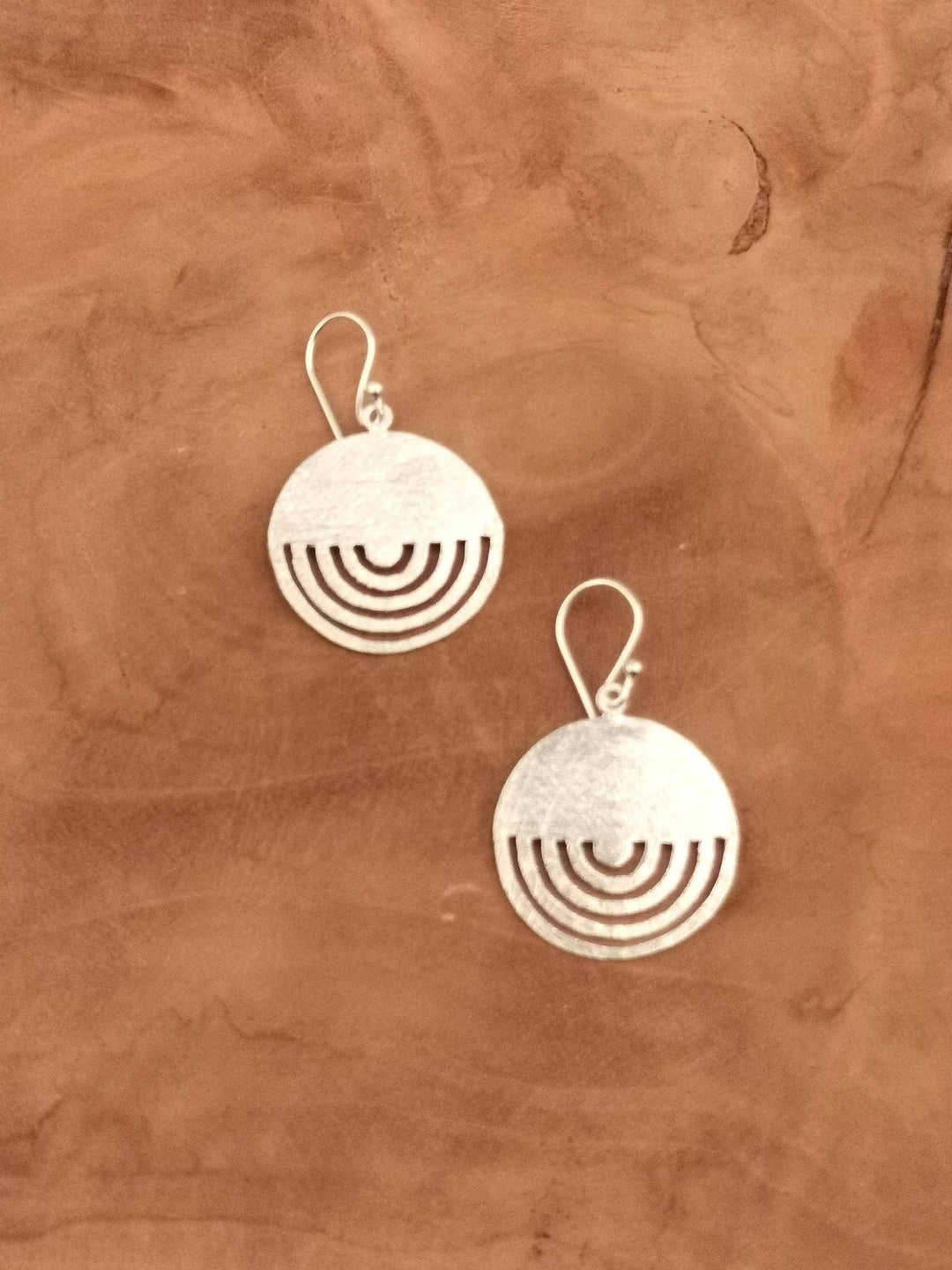 Tribal Mandala Earrings — Matte 925 Silver