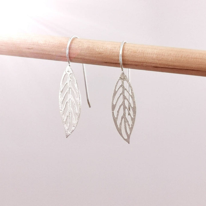 Matte Leaf Earrings — 925 Silver
