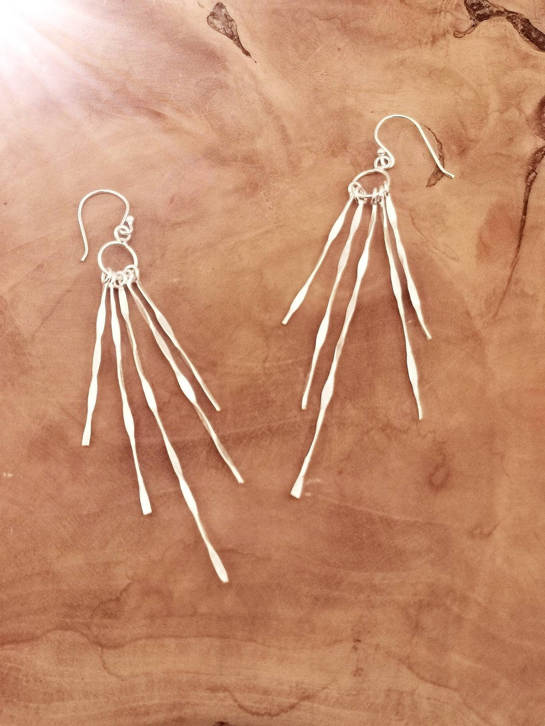 Matte Fringe Dangle Earrings — 925 Silver