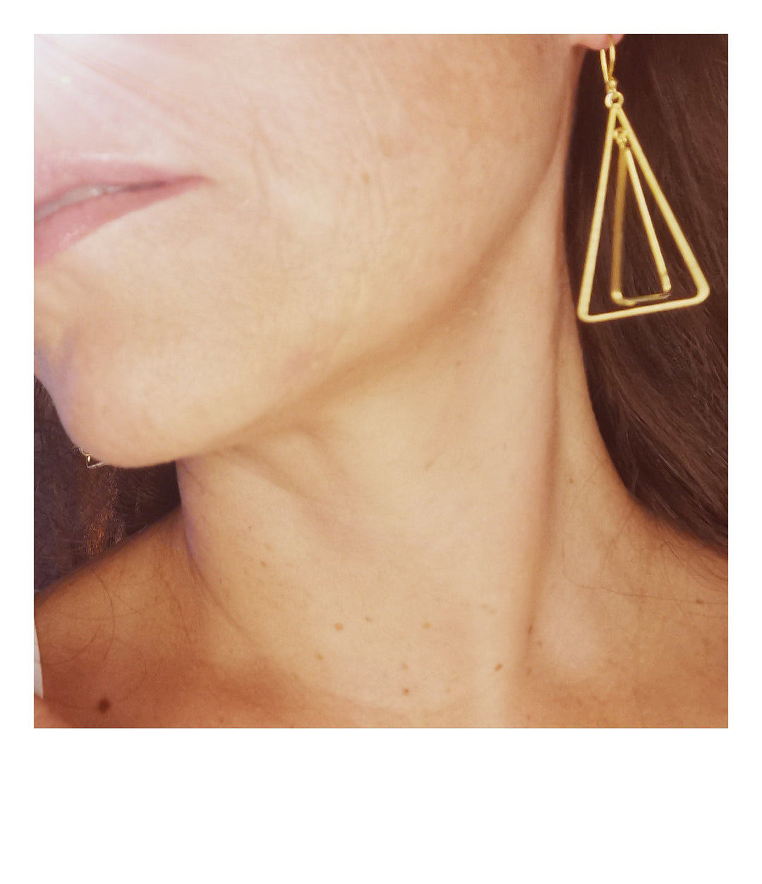 Double Triangle Motion Earrings — 18k Gold Plated