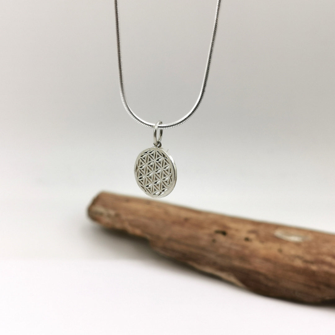 Small Flower of Life Charm Pendant 925 Silver