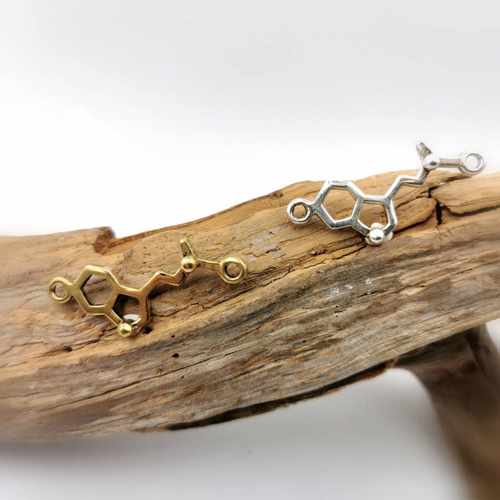 Small DMT Necklace, DMT Pendant 925 Silver/Brass, Molecular Structure Necklace