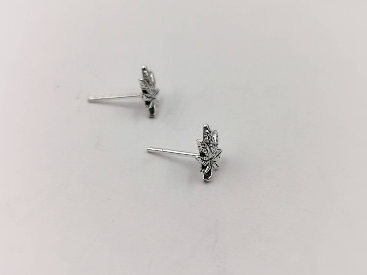 Cannabis Leaf Stud Earrings — 925 Silver or 18k Gold Plated