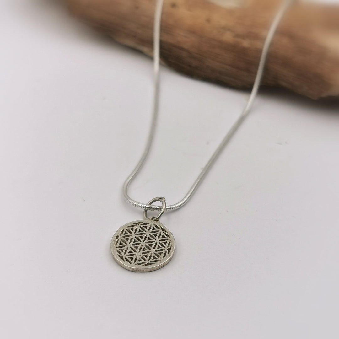 Small Flower of Life Charm Pendant 925 Silver