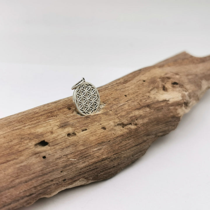 Small Flower of Life Charm Pendant 925 Silver