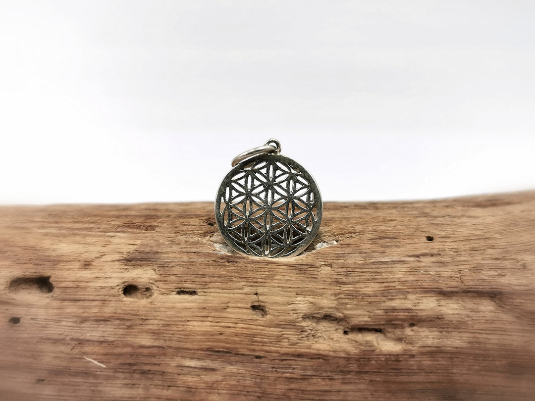Small Flower of Life Charm Pendant 925 Silver