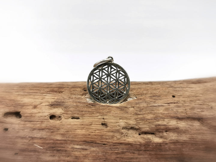 Small Flower of Life Charm Pendant 925 Silver