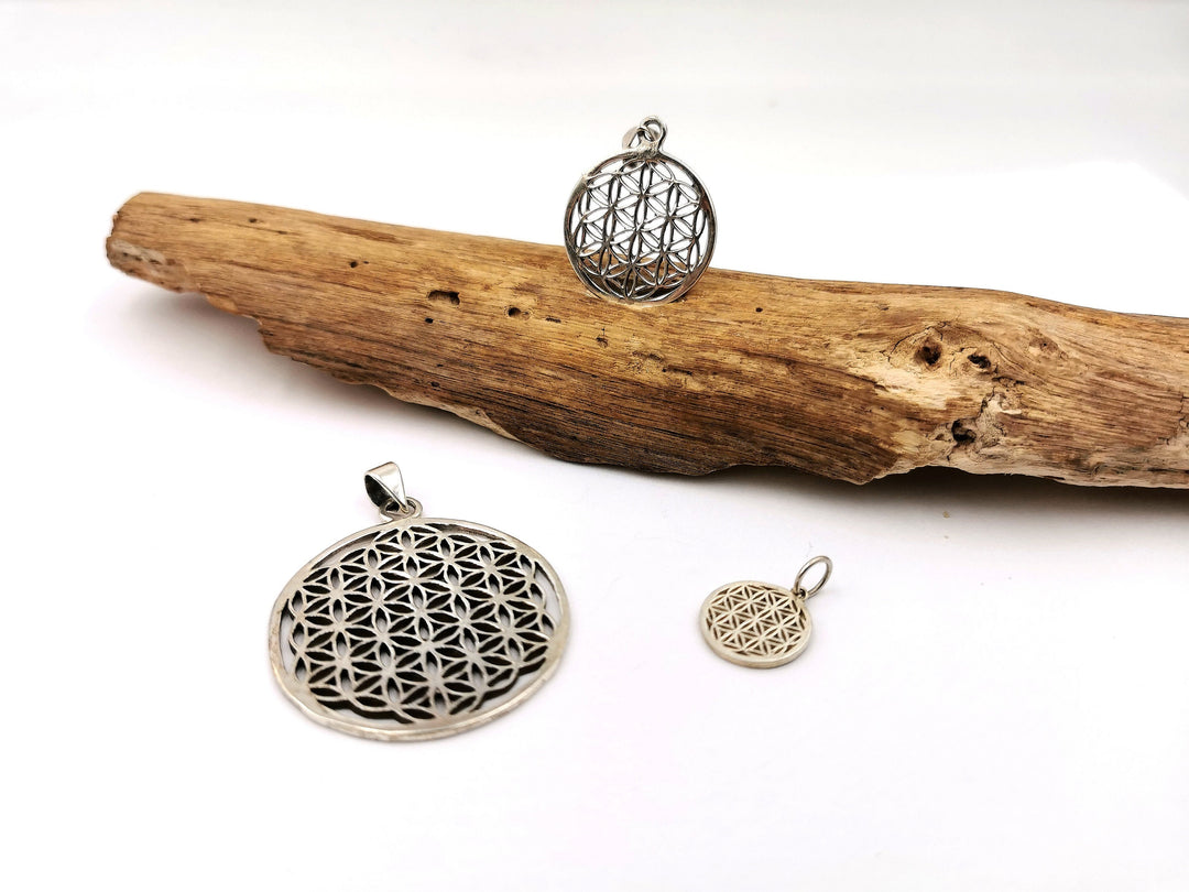 Small Flower of Life Charm Pendant 925 Silver