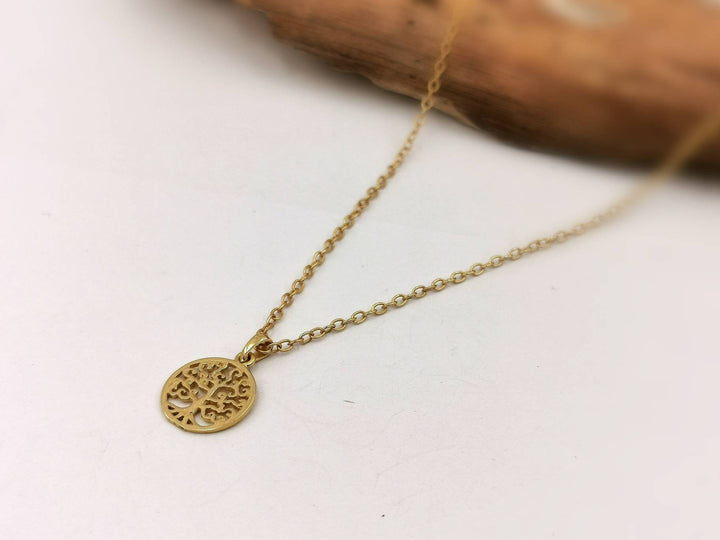 Tree of Life Pendant, Yggdrasil Charm — 18k Gold Plated
