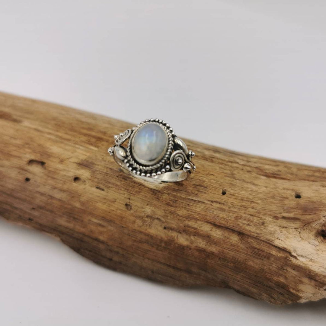 Handmade 925 Silver Boho Ring with Natural Gemstone