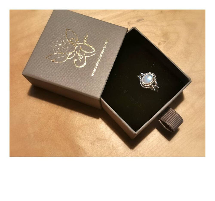 Handmade 925 Silver Boho Ring with Natural Gemstone