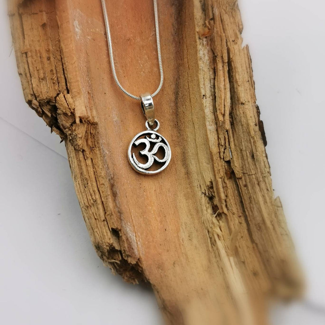 Tiny Circular Om Charm — 925 Silver