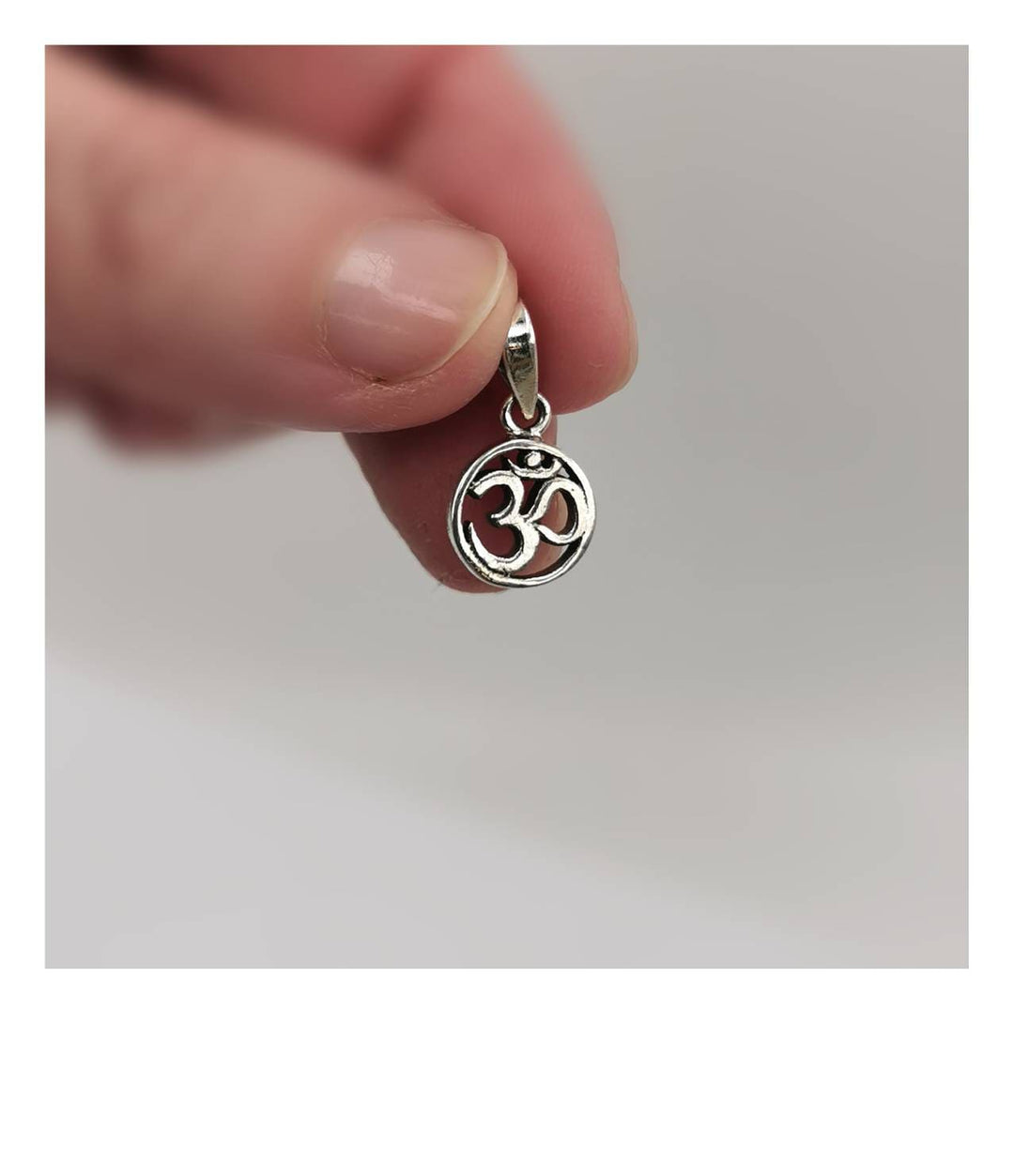 Tiny Circular Om Charm — 925 Silver