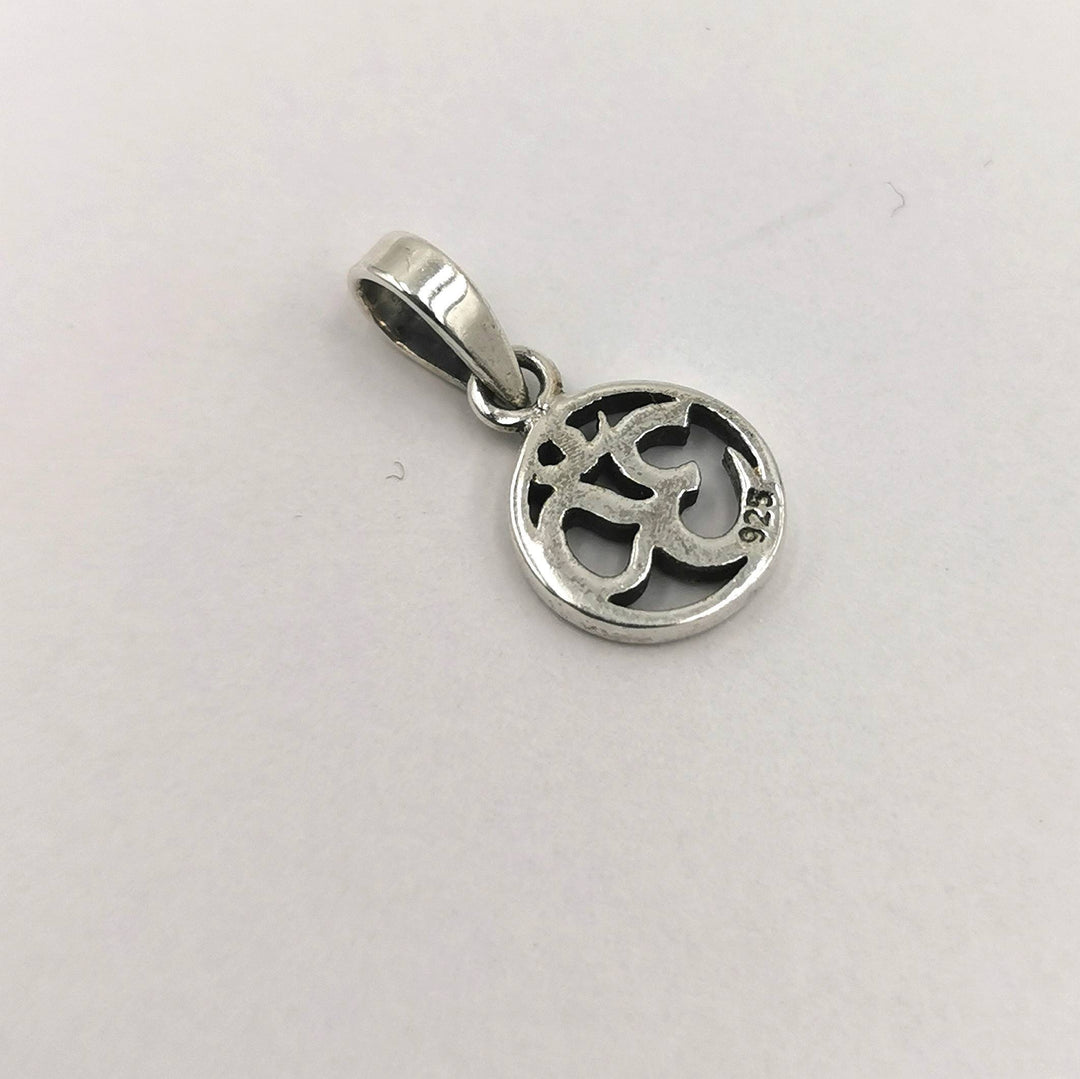 Tiny Circular Om Charm — 925 Silver
