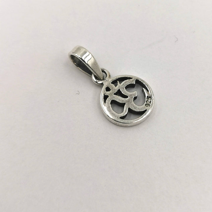 Tiny Circular Om Charm — 925 Silver