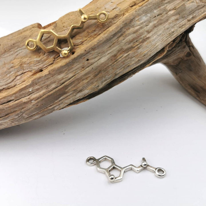 Small DMT Necklace, DMT Pendant 925 Silver/Brass, Molecular Structure Necklace