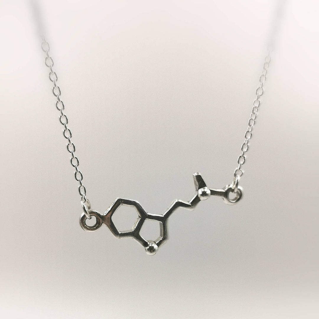 Small DMT Necklace, DMT Pendant 925 Silver/Brass, Molecular Structure Necklace