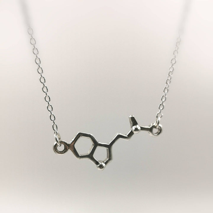 Small DMT Necklace, DMT Pendant 925 Silver/Brass, Molecular Structure Necklace