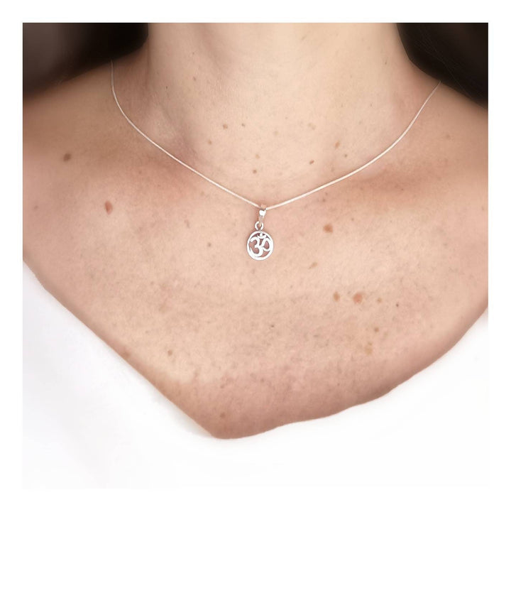 Tiny Circular Om Charm — 925 Silver