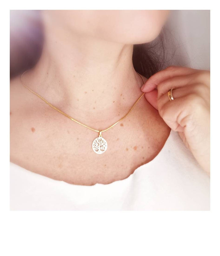 Tree of Life Pendant, Yggdrasil Charm — 18k Gold Plated