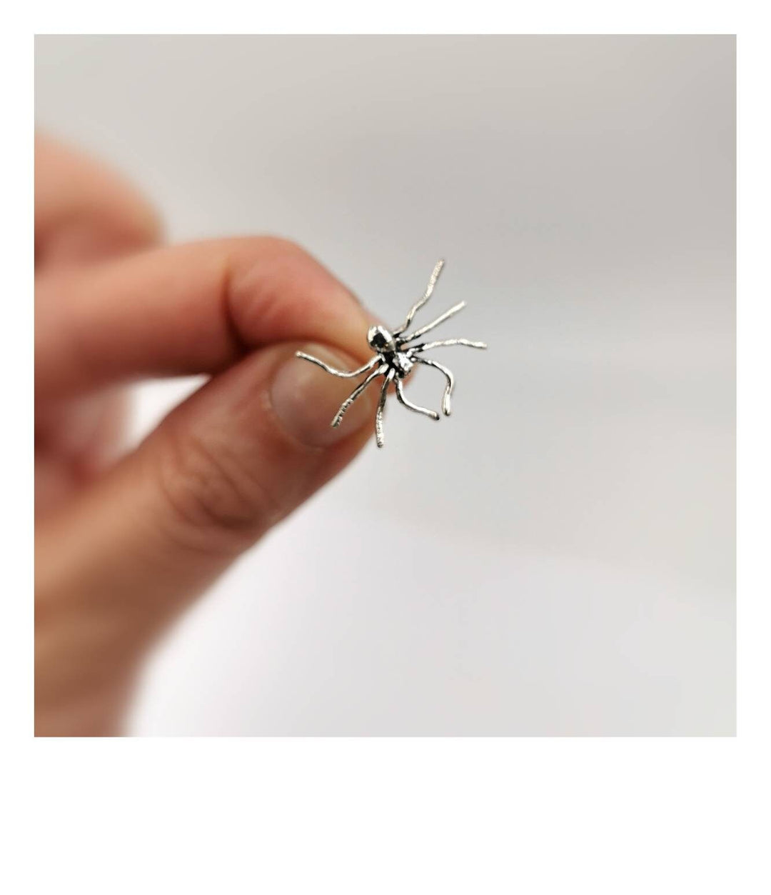 Detailed Spider Stud Earrings — 925 Silver