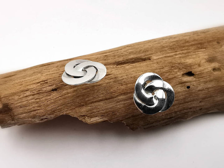 Flower Knot Stud Earrings — 925 Silver