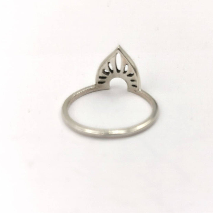 Boho Chevron Ring with Oriental Mandala Pattern — 925 Silver