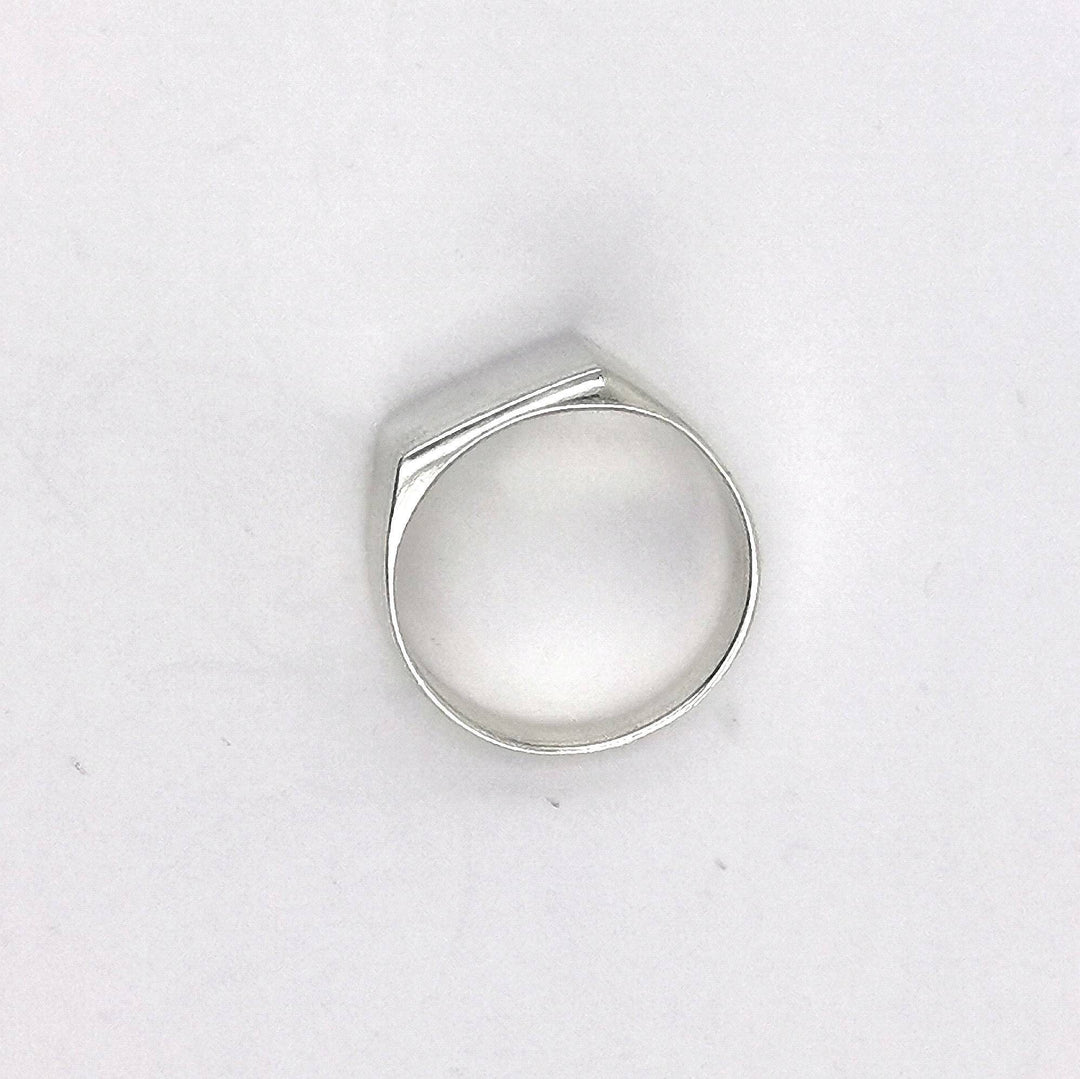 Rectangular Signet Ring, Solid Signet Ring — 925 Silver