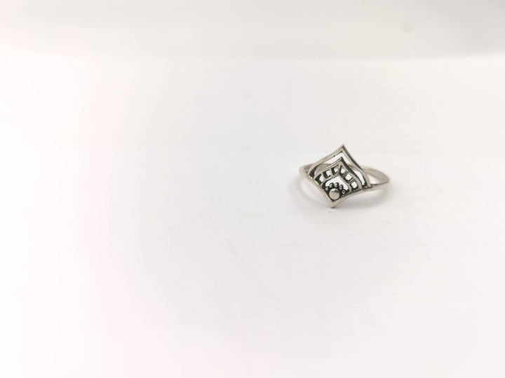 Elegant 925 Silver Boho Ring with Oriental Pattern, Silver Dainty Ring