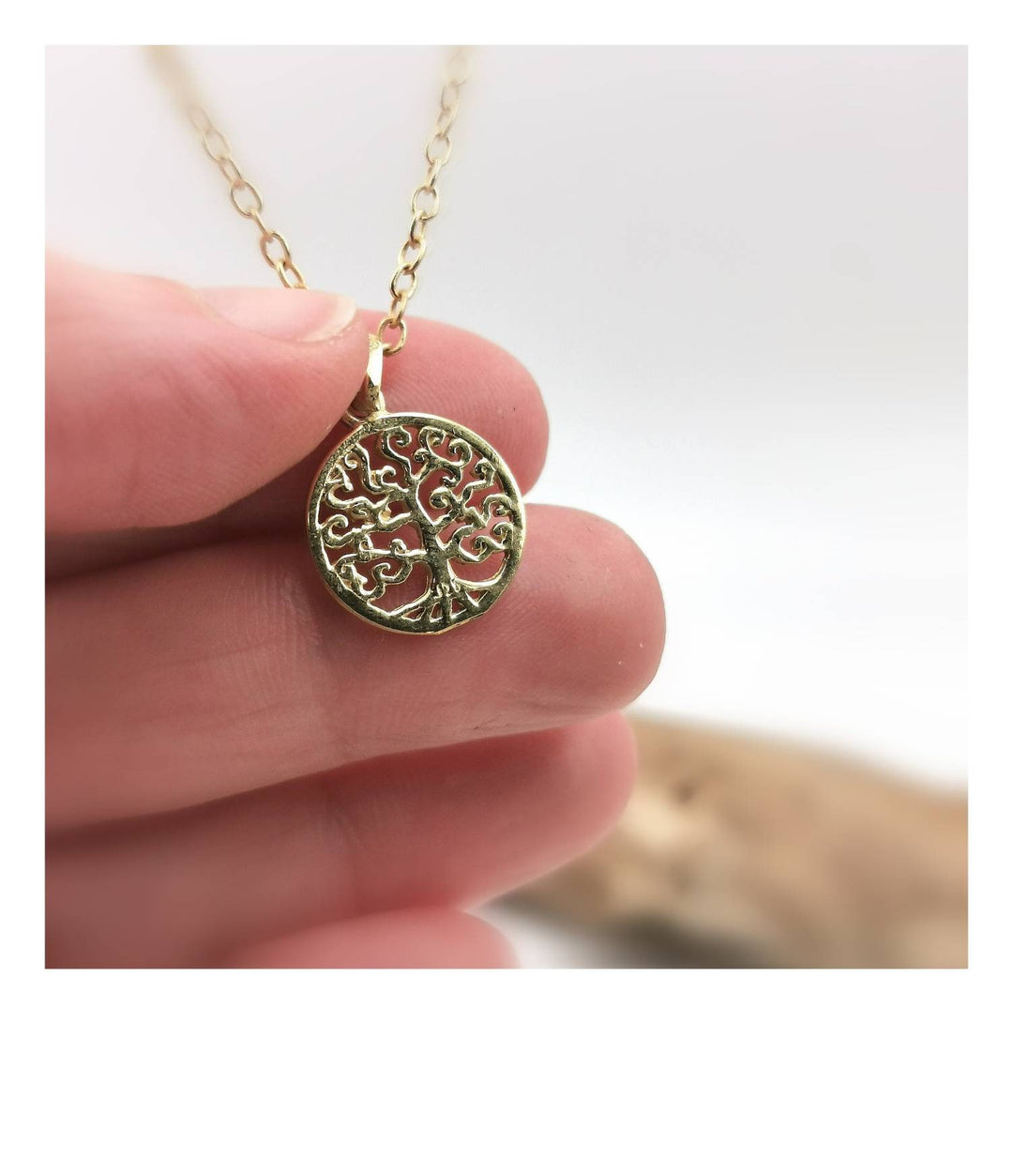 Tree of Life Pendant, Yggdrasil Charm — 18k Gold Plated