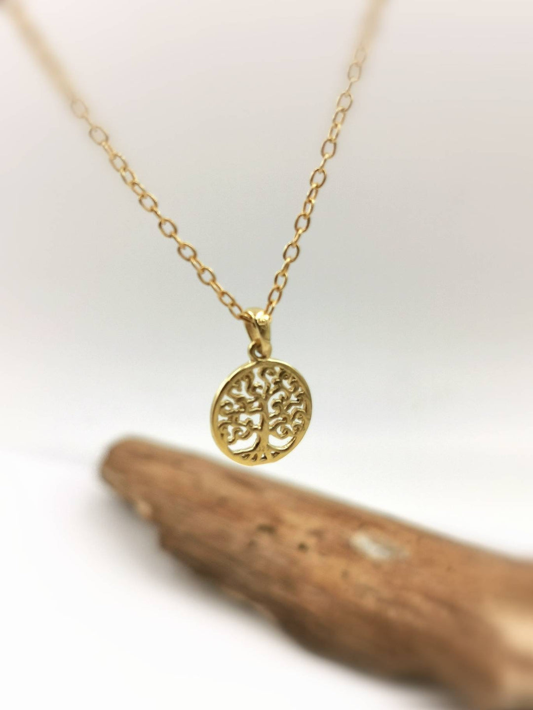 Tree of Life Pendant, Yggdrasil Charm — 18k Gold Plated