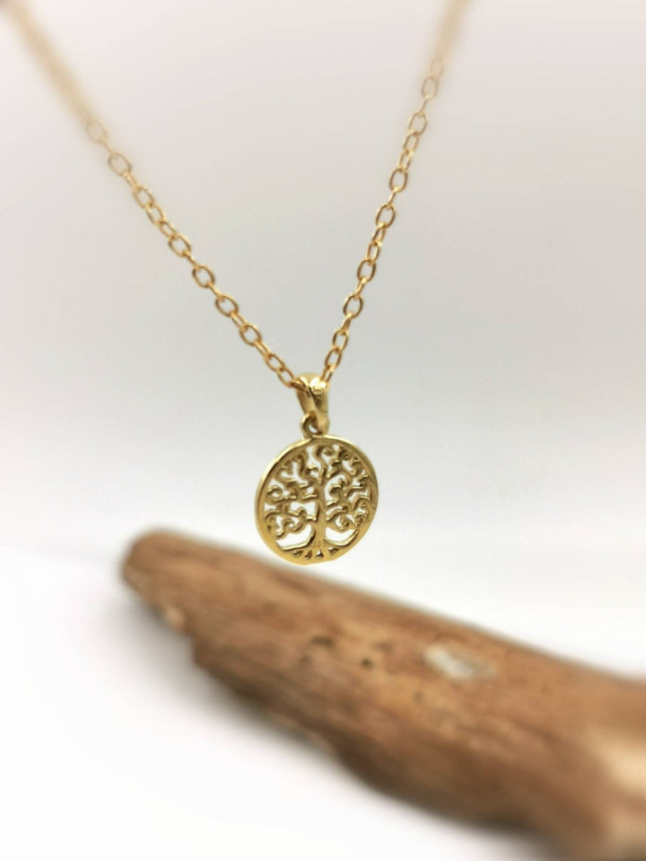 Tree of Life Pendant, Yggdrasil Charm — 18k Gold Plated