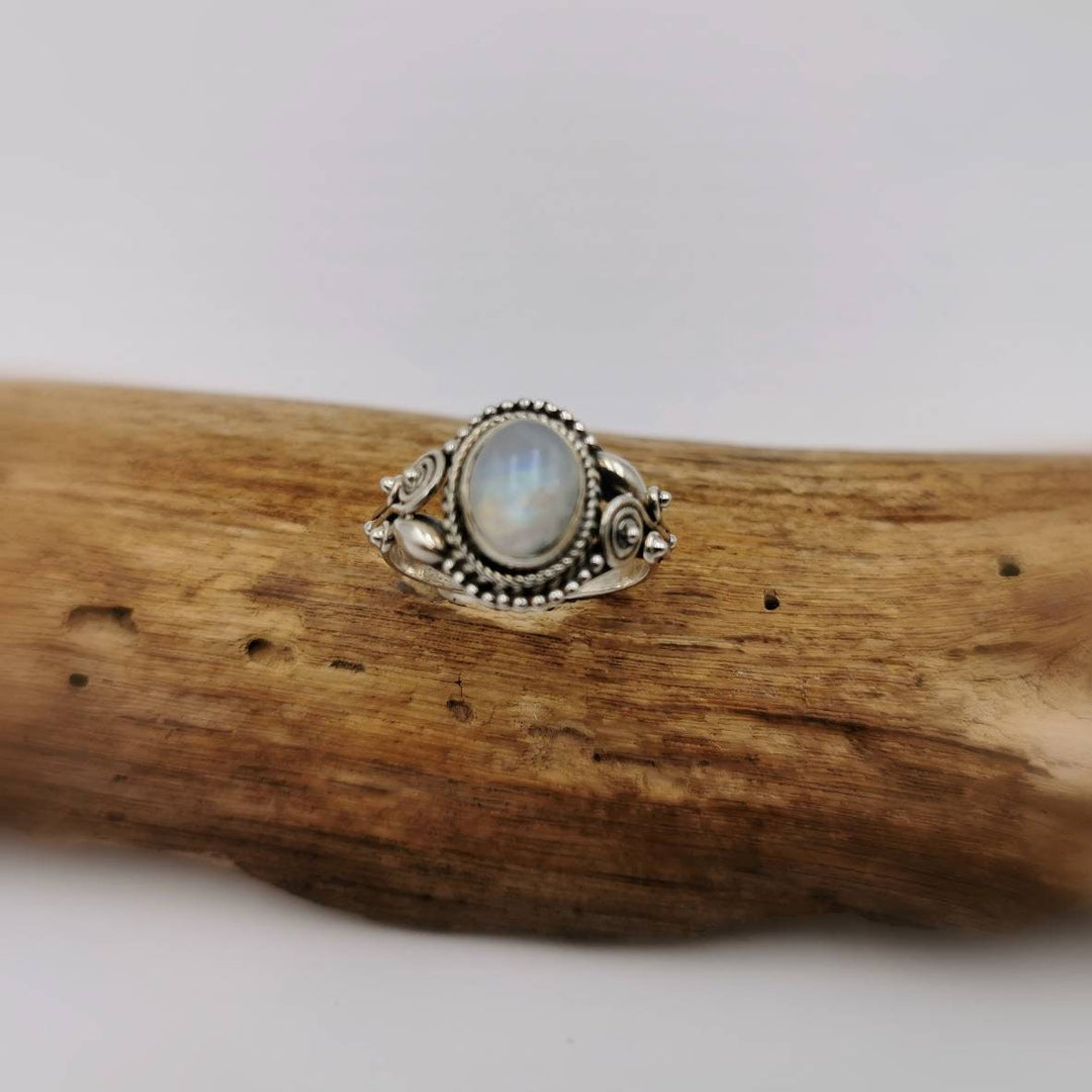 Handmade 925 Silver Boho Ring with Natural Gemstone
