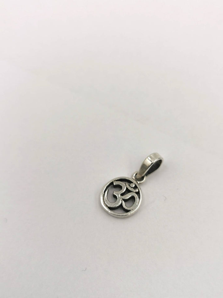 Tiny Circular Om Charm — 925 Silver