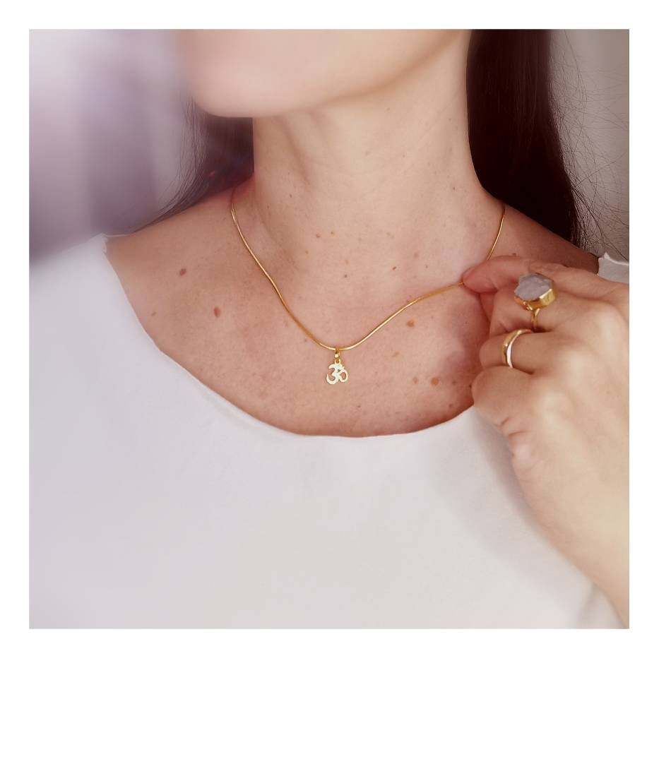Tiny Om Charm— 18k Gold Plated