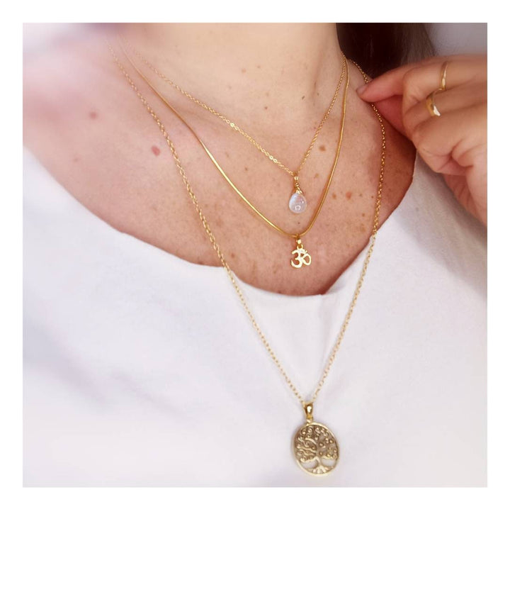 Tree of Life Pendant, Yggdrasil Charm — 18k Gold Plated