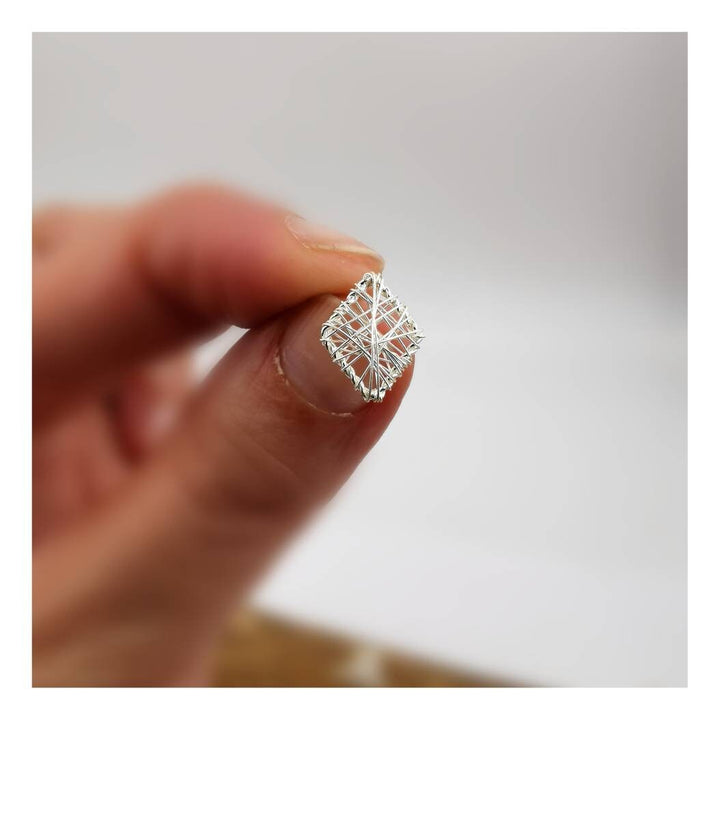 Rhomboid Stud Earrings — 925 Silver