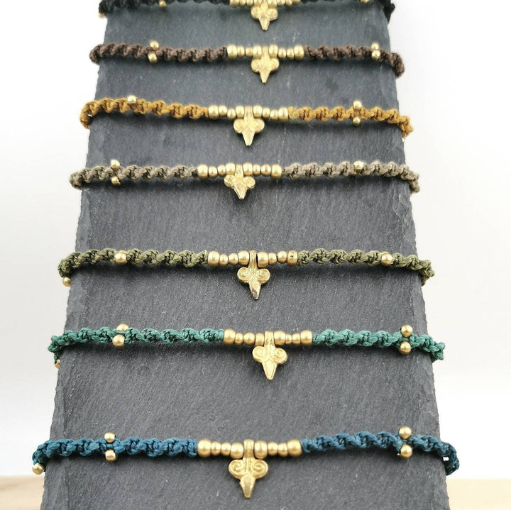 Macramé Anklet with Minimal with Beads, Adjustable Anklet Available in 10 Colours