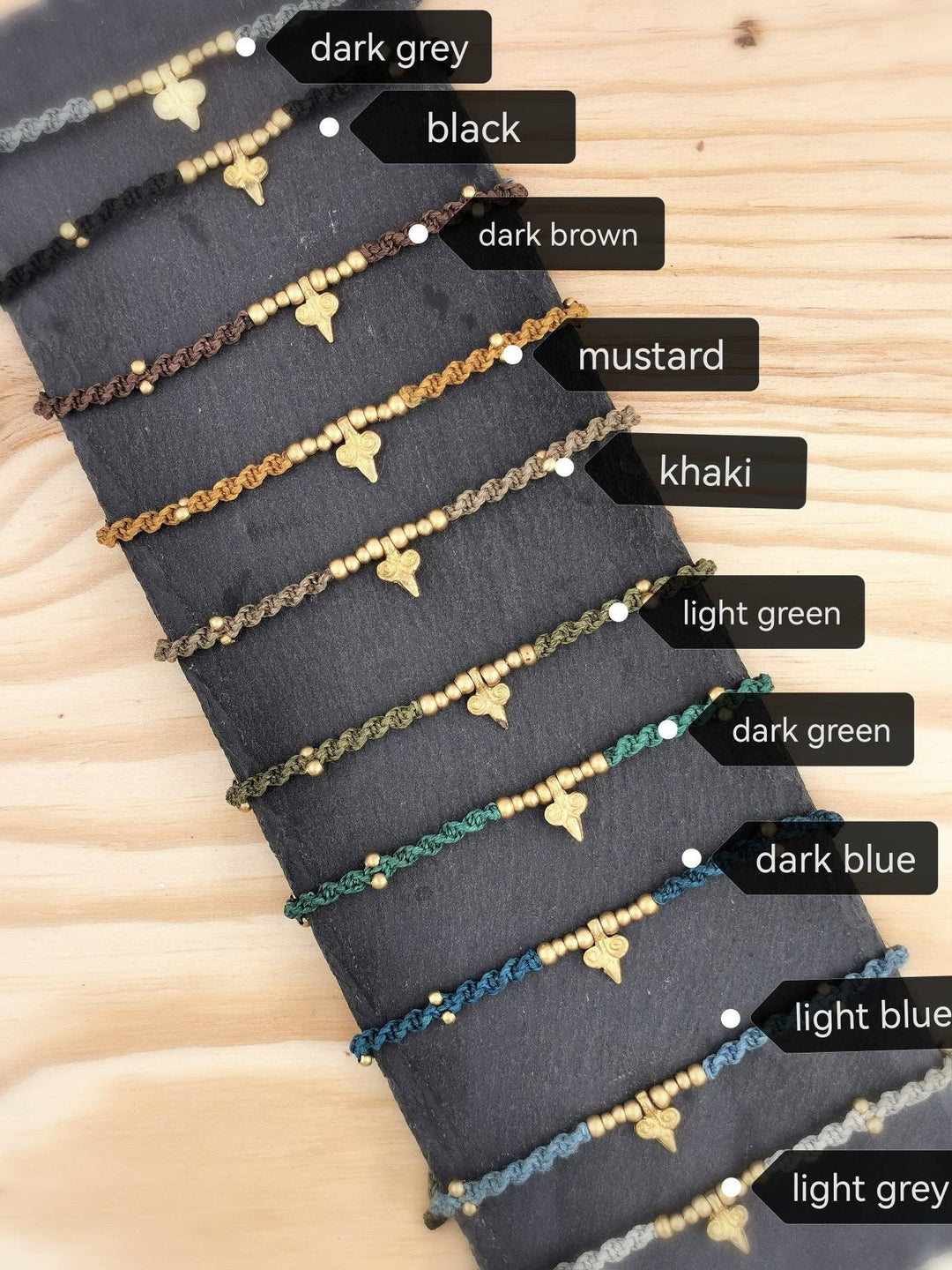 Macramé Anklet with Minimal with Beads, Adjustable Anklet Available in 10 Colours