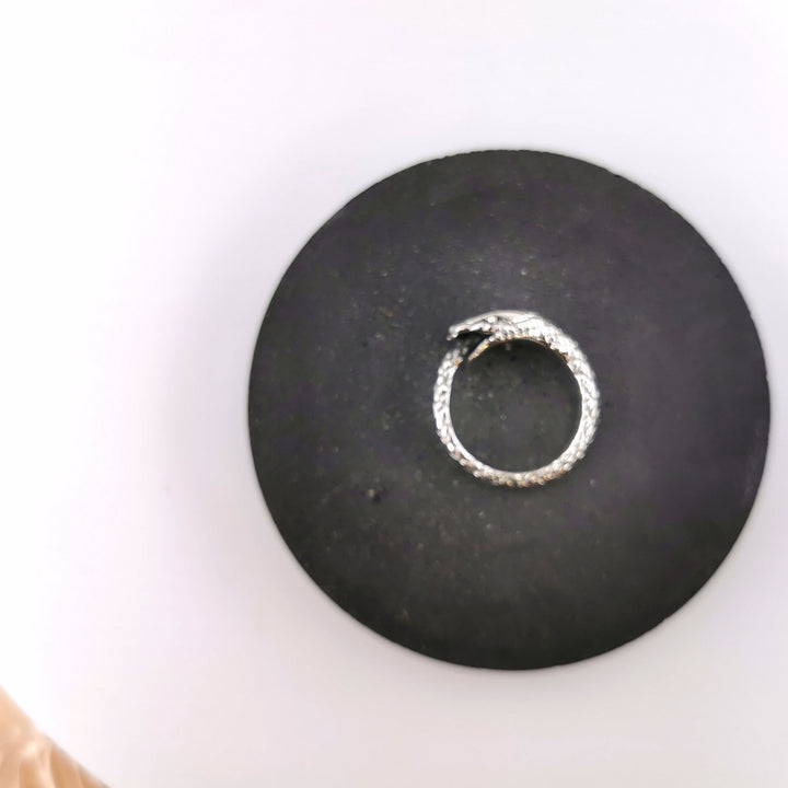 Adjustable Ouroboros Snake Ring — 925 Silver